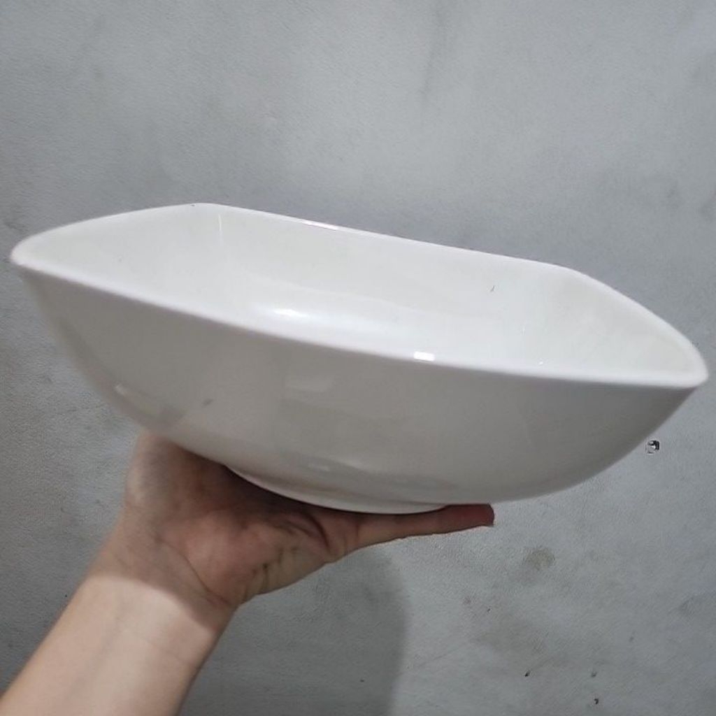 mangkok segi keramik 9,5inch mangkok segi unik mangkok sop segi keramik mangkok jumbo mangkok segi p