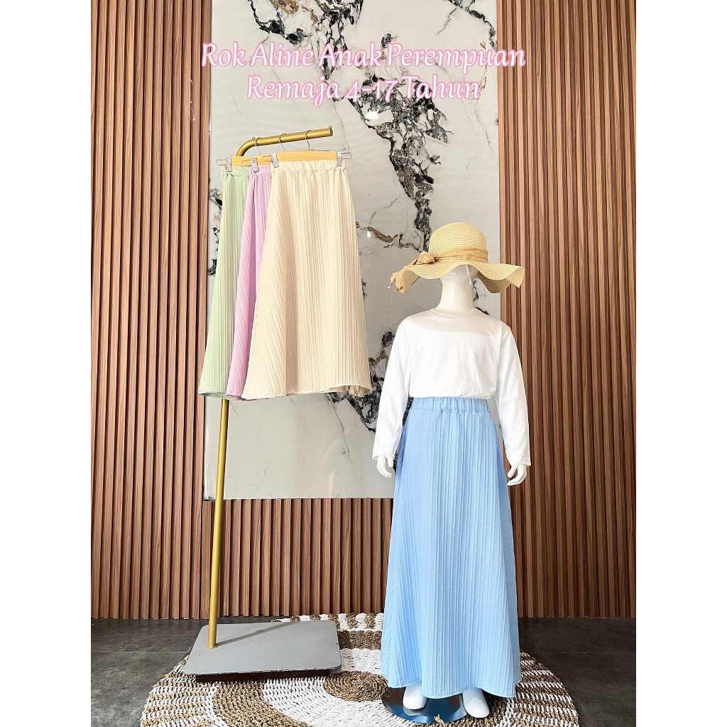 Ikidsyou Rok Anak Perempuan Remaja Dewasa Aline Skirt Hijab Style Casual