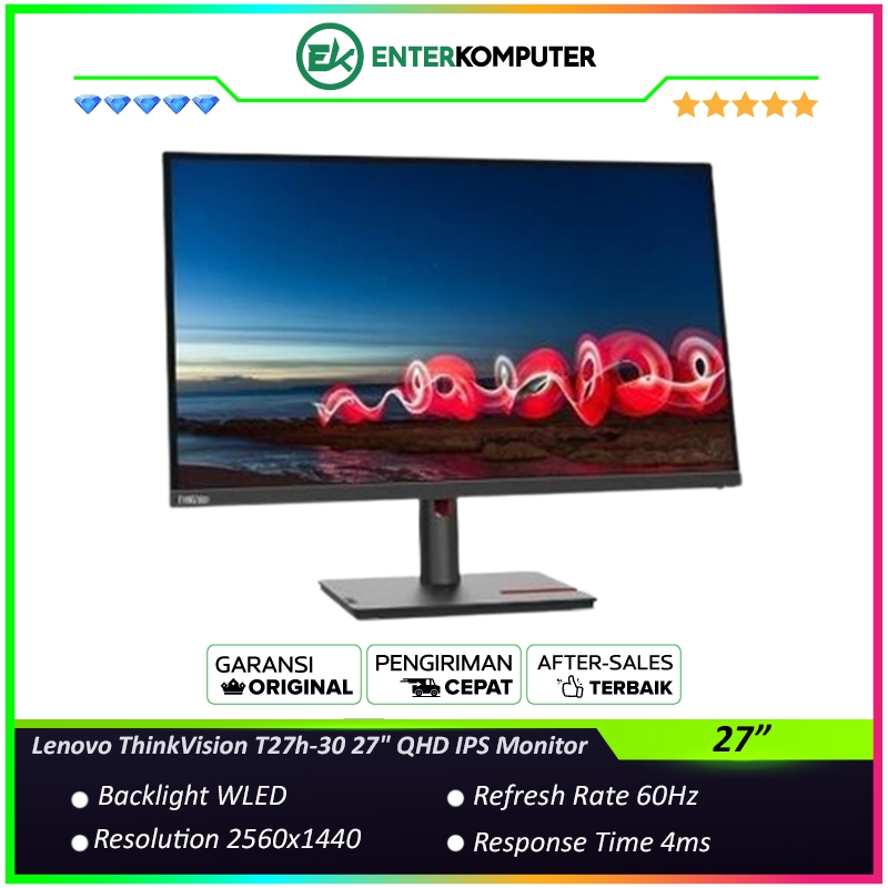 Lenovo ThinkVision T27h-30 27" QHD IPS Monitor / Monitor 27 INch