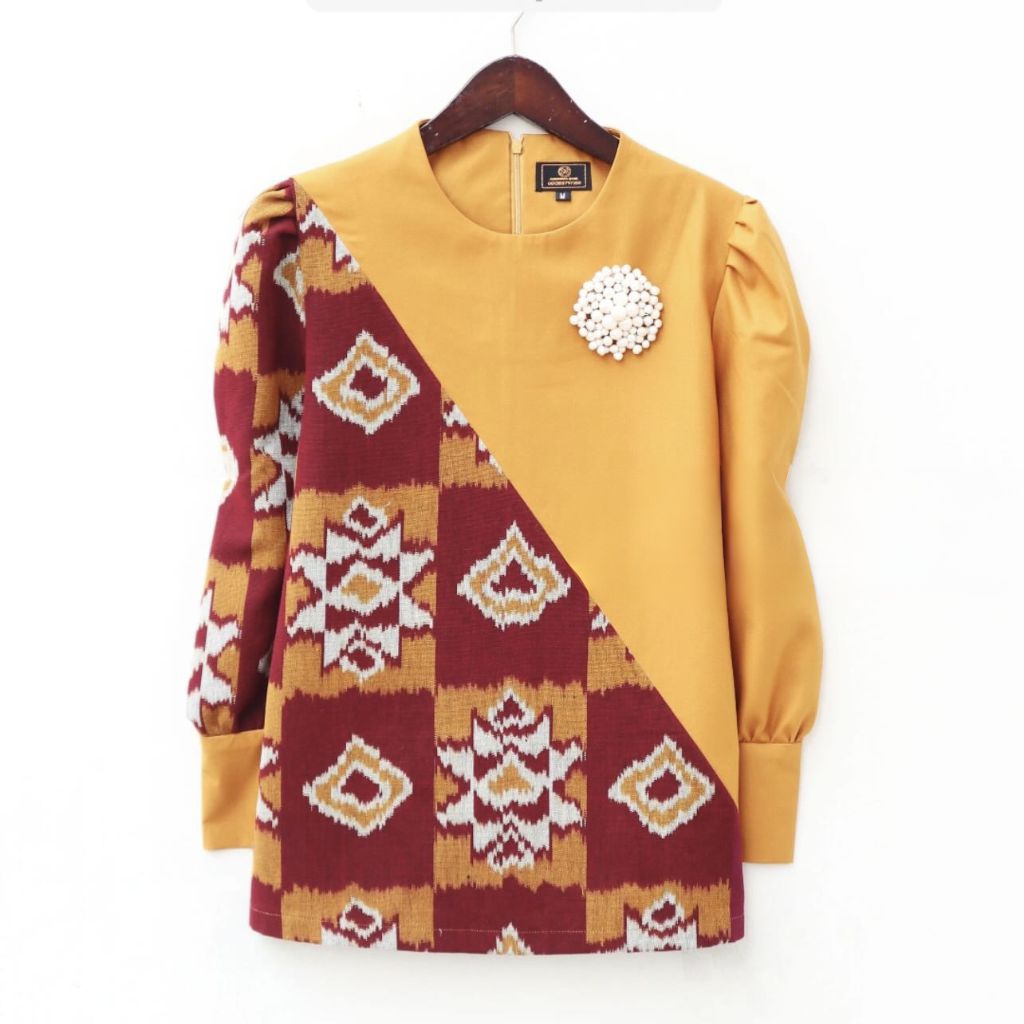 TENUN_GAYA Blouse tenun wanita modern atasan tenun baju tenun wanita fashion tenun blouse kerja