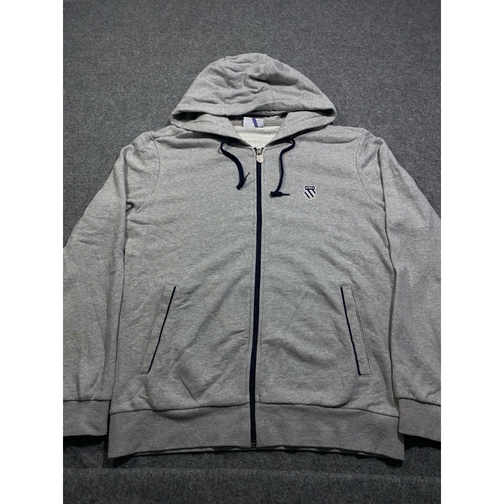 HOODIE ZIPPER K-SWISS CAKEP ABU SIZE L