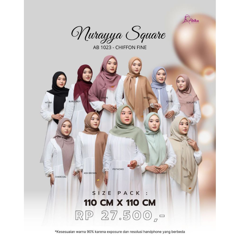 Abika - Nurraya Scraf | Bahan Chiffon Fine |  Gallery fashionku pkl