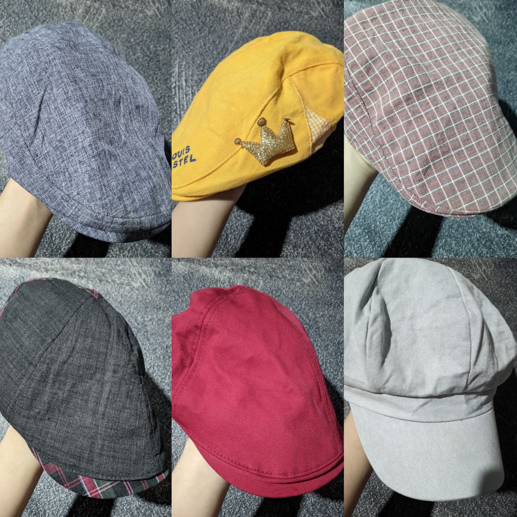 topi flat cap pria second/topi kodok/topi seniman/topi pria