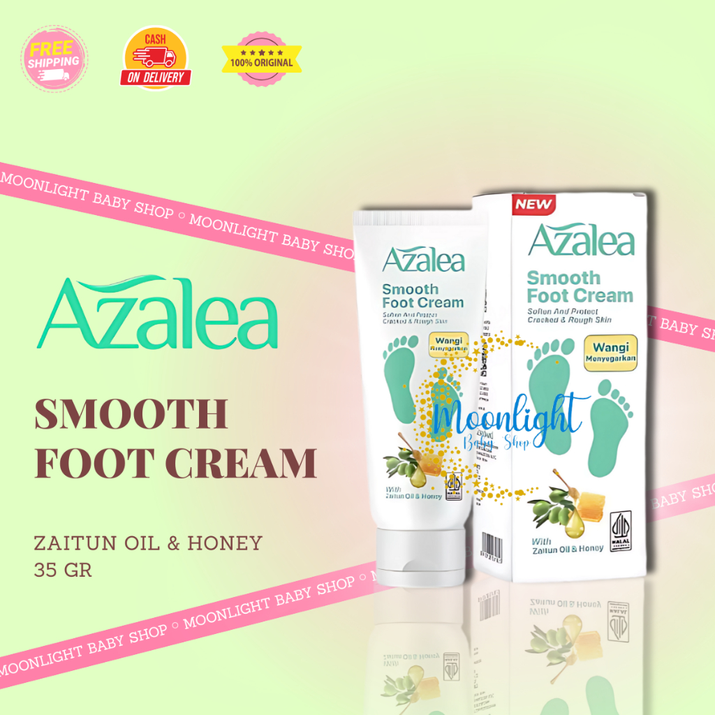 Azalea Smooh Foot Cream 35gr - Zaitun & Honey | Krim Perawatan Kulit Kaki Retak dan Pecah