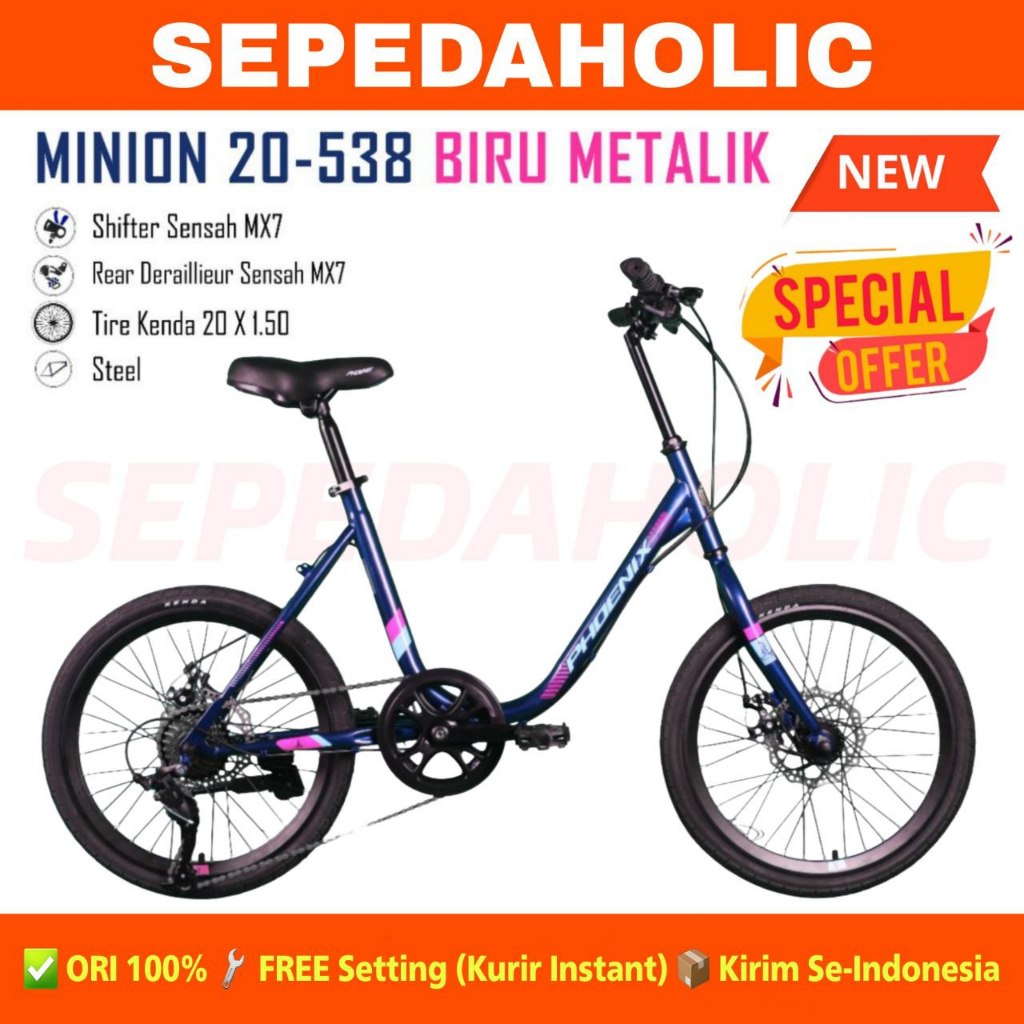 Sepeda Minion PHOENIX 538 Ukuran 20 Inch 7 Speed