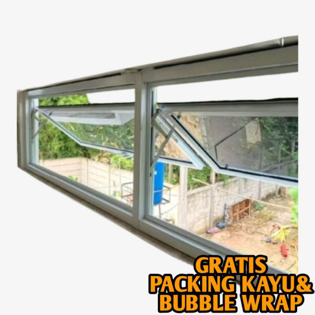 JENDELA ALUMINIUM DAPUR CASEMENT DAPUR 2 DAUN FREE PACKING KAYU