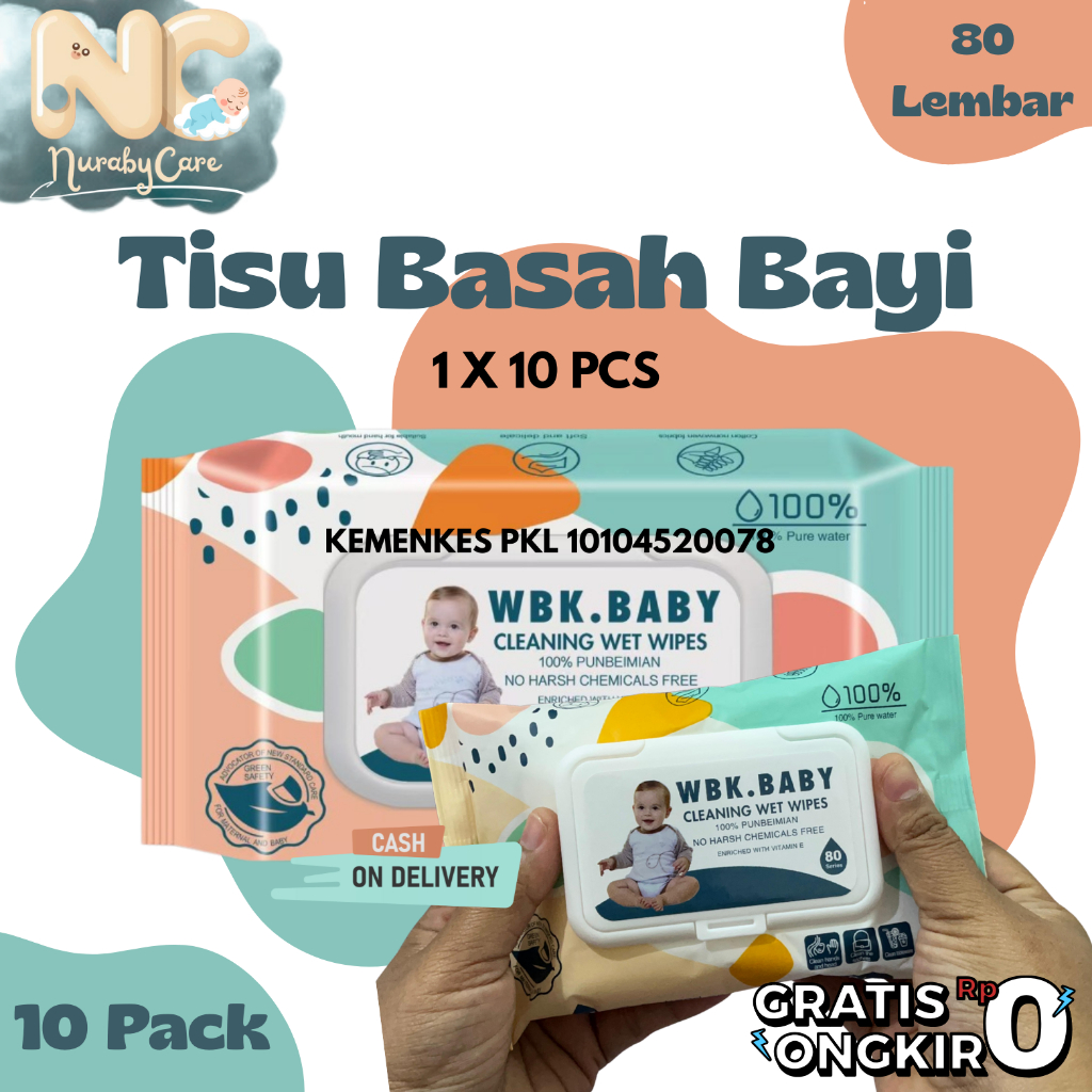 Tisu Basah Bayi Wbk Isi 80pcs Tanpa Alkohol & Parfume Non Kimia / SS-2