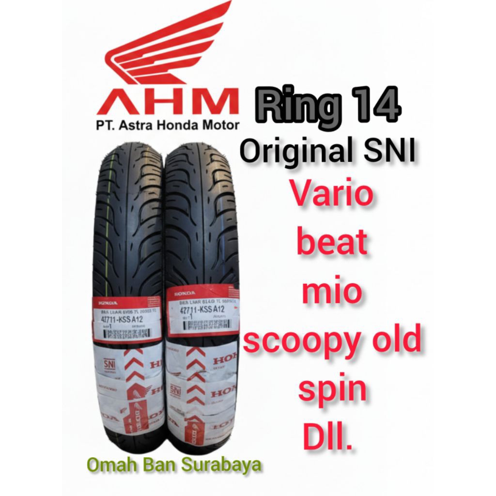 Ban ori AHM federal Ring 14 Tubeless & Tubetype