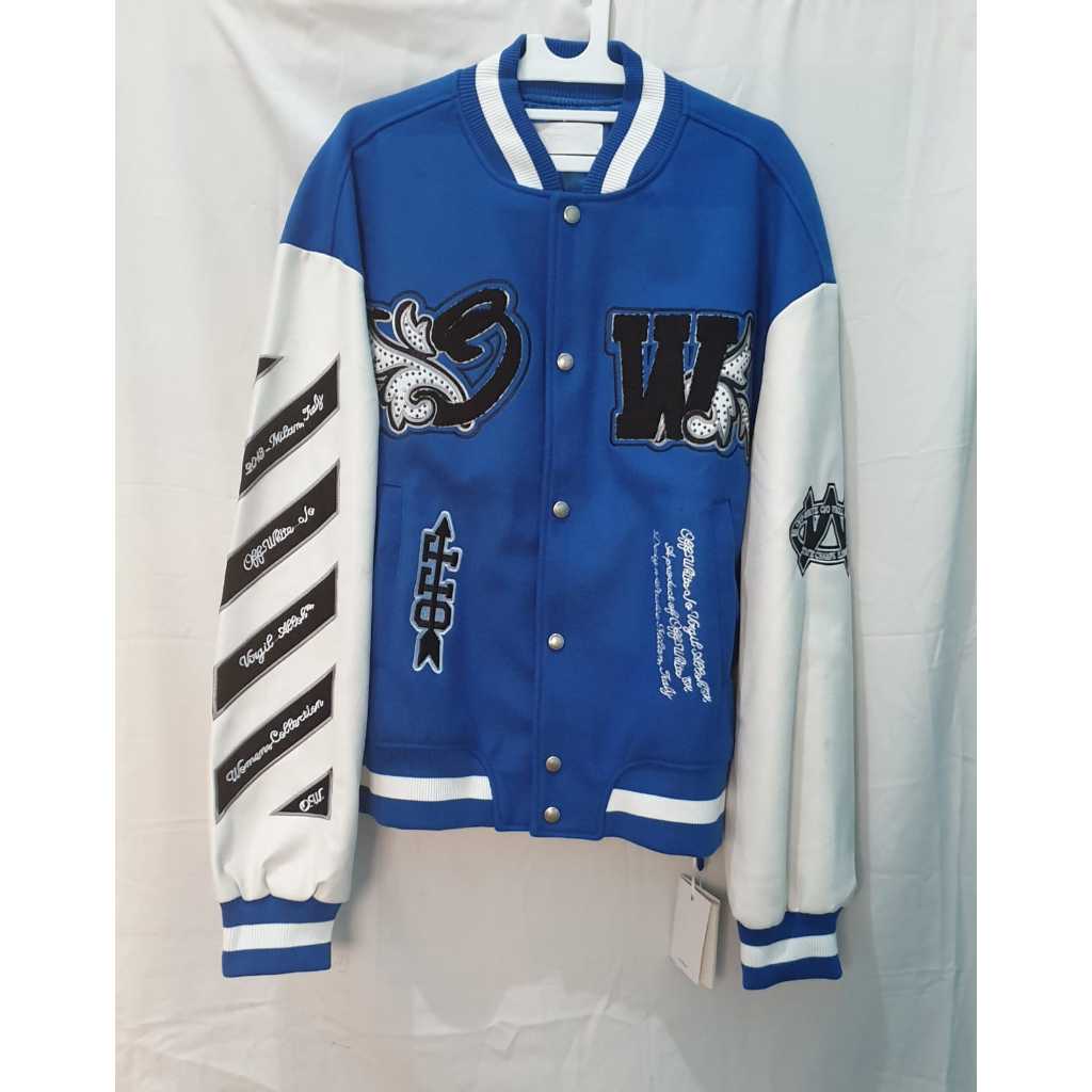 Varsity Jacket OW Virgil Abloh Blue-White size XL LD 120cm