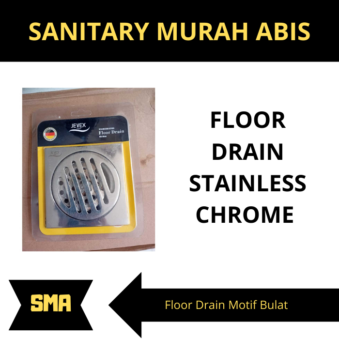 smart floor drain stainless/saringan got/floor drain stainless kuningan-Motif bulat Chrome