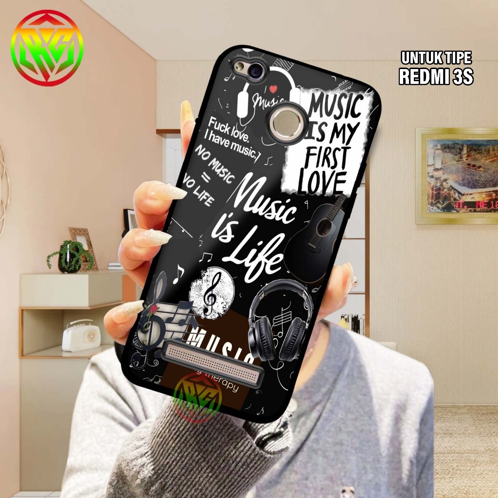 Real Case Xiaomi Redmi 3S - Motif Terbaru Softcase Glass Kilau New Case Glossy casing Hp Xiaomi Redm
