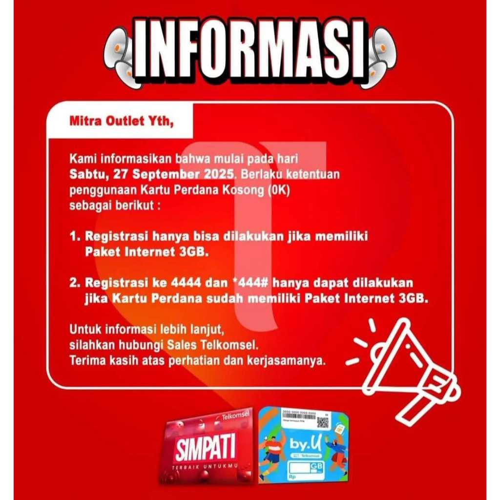 Paket Khusus Registrasi Inject Kartu Perdana Telkomsel Indosat dan XL - Axis