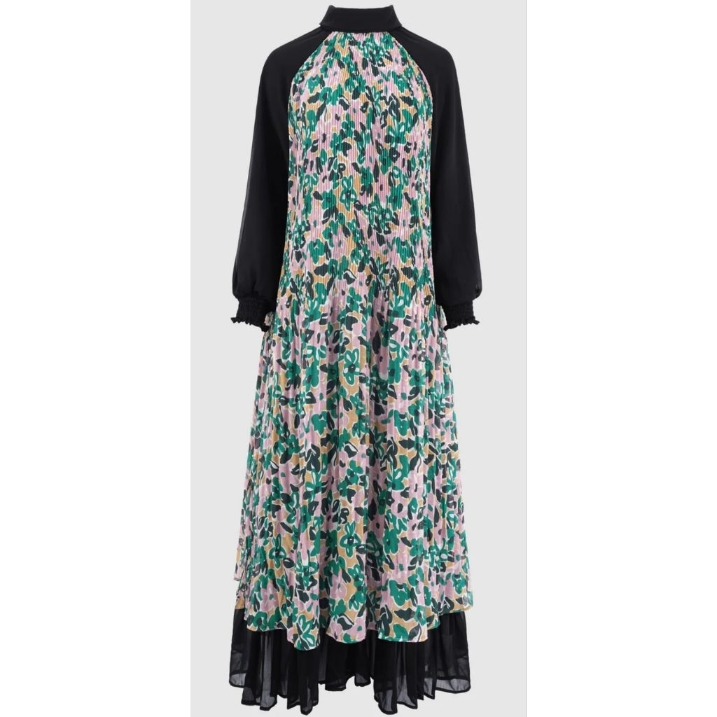 Benang Jarum Avena Pleats Dress Garden