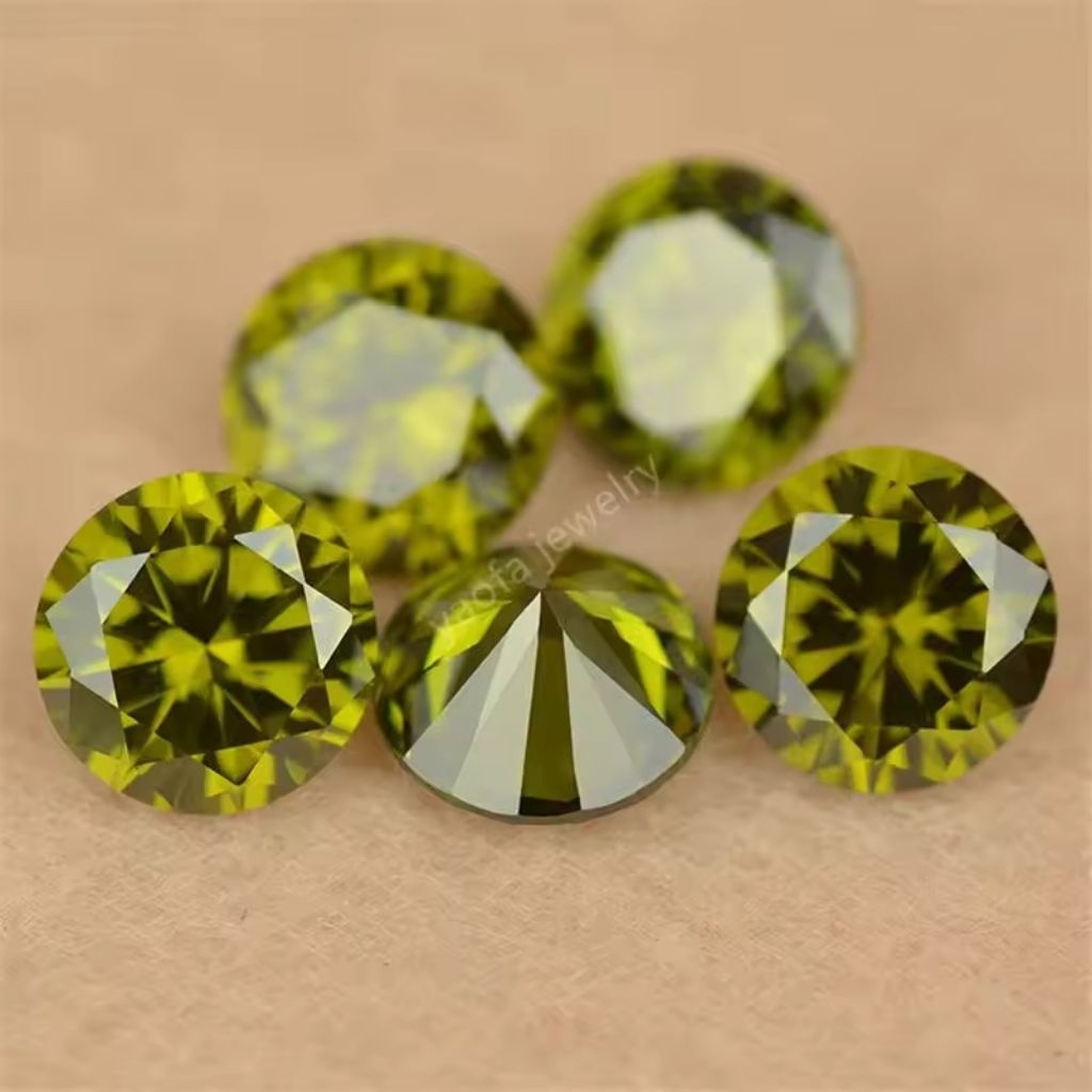 Berlian Permata Zirconia Green Apple 10mm Premium