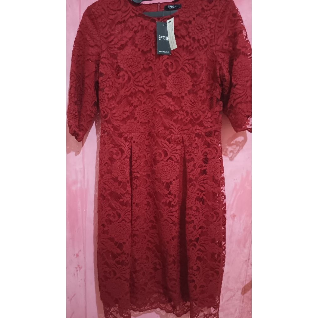 New Terusan Sack dress brokat Merah Eprise ukuran M