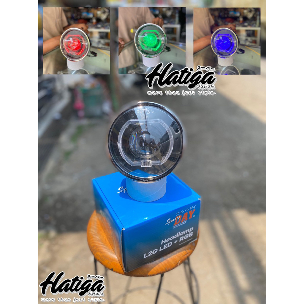 LAMPU BILED 5.75 inch SET BATOK L2G HEADLAMP BILED RGB SET BATOK L2G CROM SPORTSDAY
