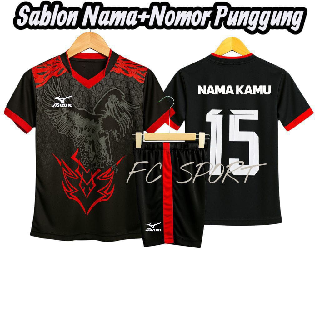 Sablon Nama Dan Nomor Punggung Setelan Baju Bola Anak Jersey Futsal Jersey Volley Cewek Cowok Usia 5