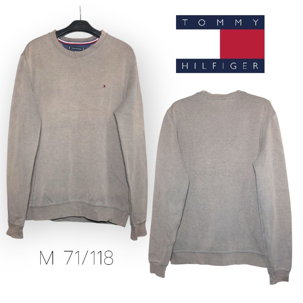 Long Sleeves Sweater Sweatshirt Crew Neck CN Tommy Hilfiger Original Size M L Premium Lembut Nyaman