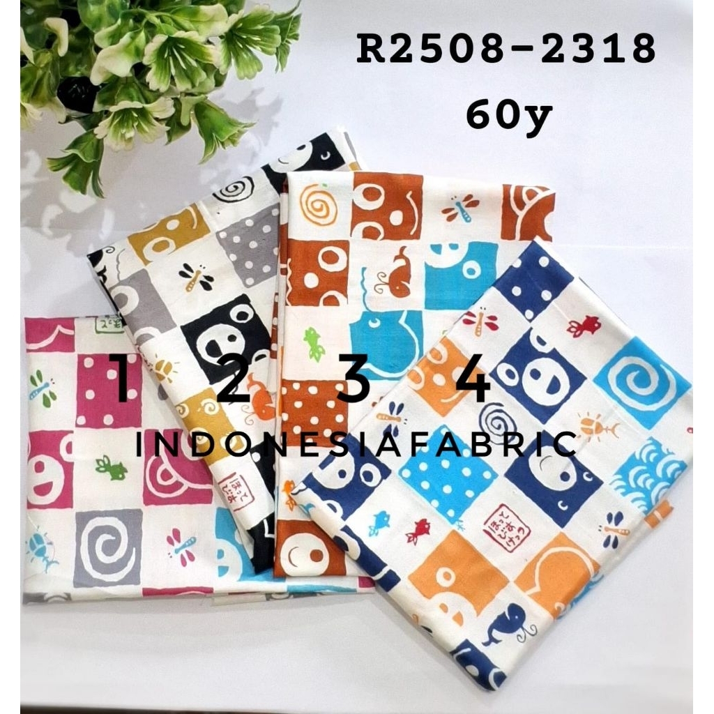 Kain Katun Jepang motif KJ481 tokai senko japan design ori bahan gamis tunik mukena daster piyama ke