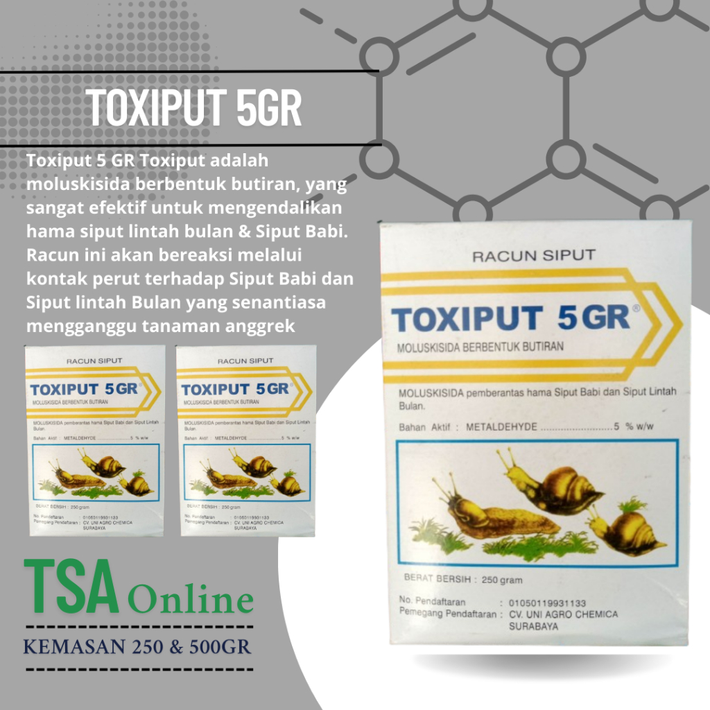 TOXIPUT 250 gr DAN 5OOgr - insektisida racun obat hama siput