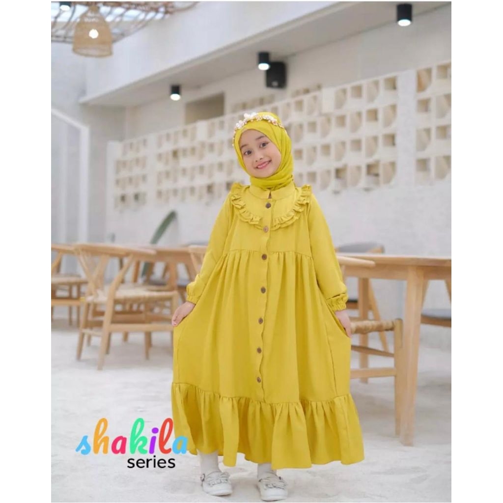 NEW GAMIS SHAKILA ANAK // GAMIS SHAKILA MUSLIM// GAMIS MUSLIM ANAK//GAMIS SYAR'i anak//gamis lebaran