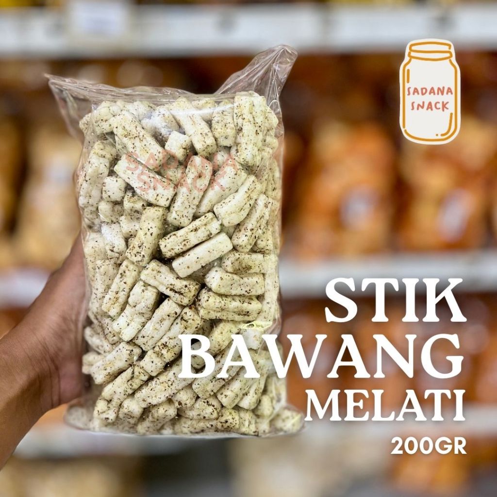 Stik Bawang Melati 200gr – Snack Stik Goreng Renyah Gurih | Cemilan Kriuk Praktis