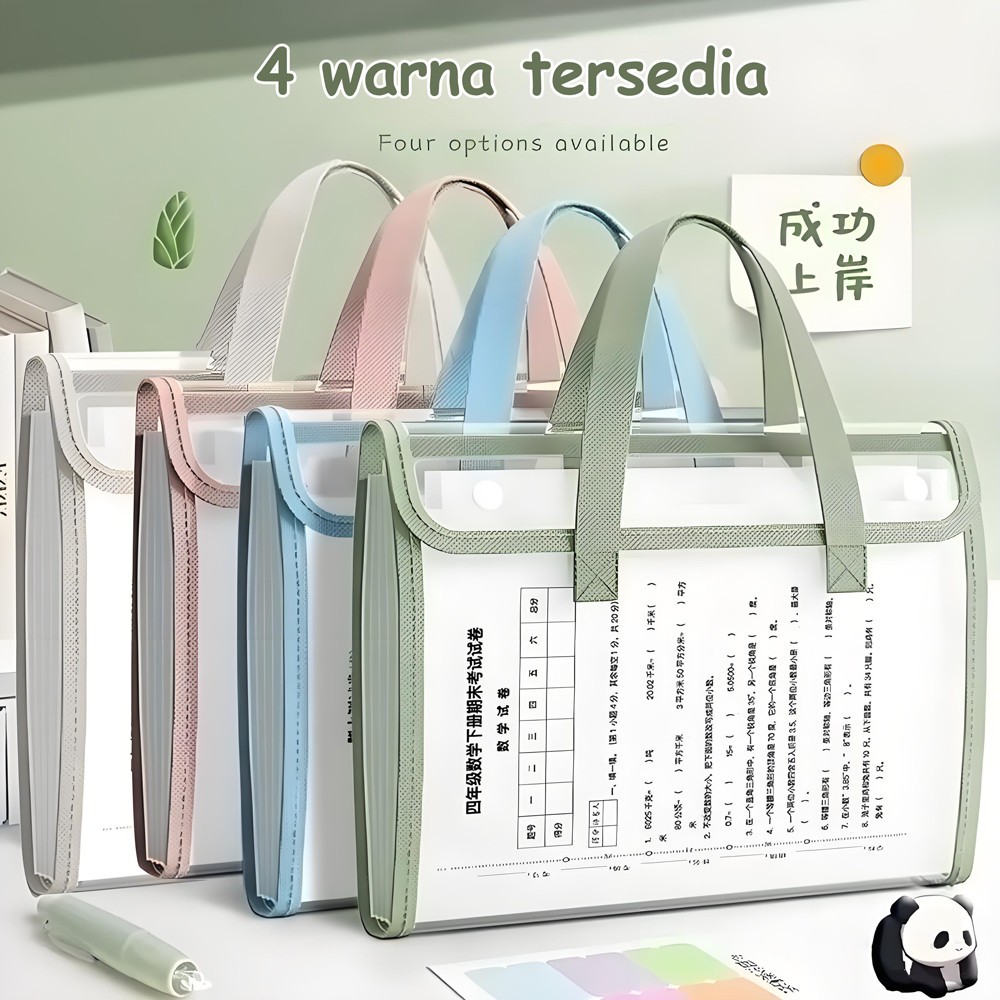 Transparan File Folder Document Bag Tas Dokumen File A4 13 Sekat Document Bag Expanding File Map