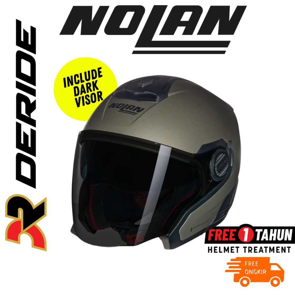 Helm Nolan N40-5 Classico Nobile 315 Stone Half Face Double Visor SNI ECE Original