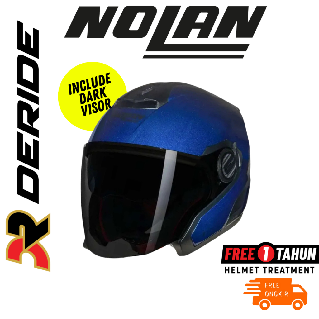 Nolan N40-5 Classico Nobile Blue 312 Helm Half Face Double Visor SNI ECE Original