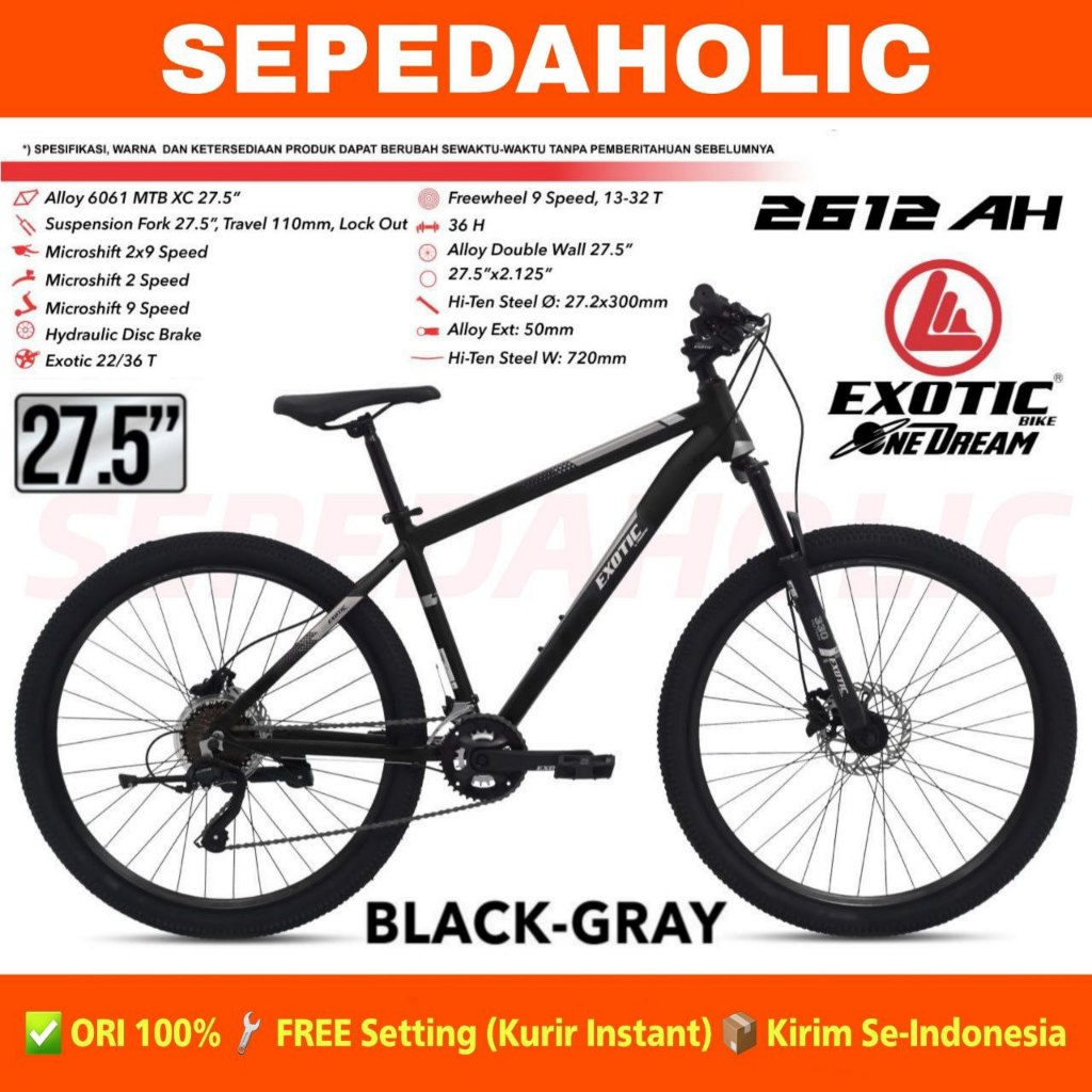 [SALE] Sepeda Gunung MTB EXOTIC 2612 AH BY PACIFIC Alloy 18 Speed Rem Hidrolik Garansi Resmi