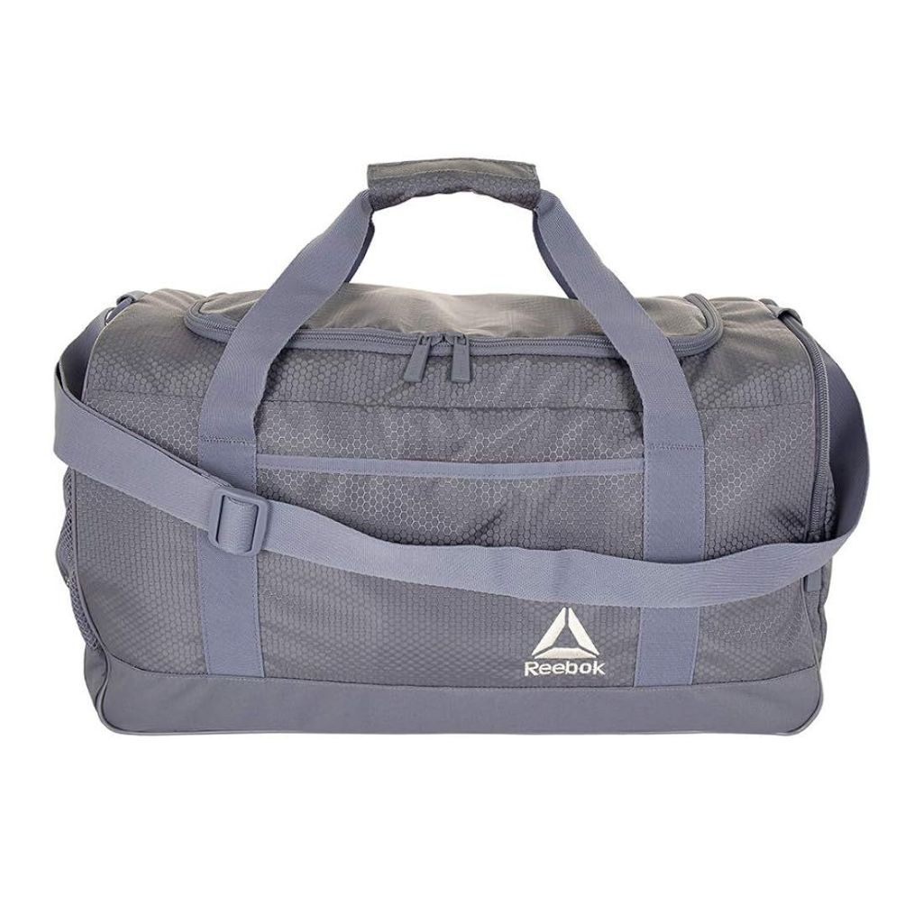 Reebok Garnet Large Gym Bag Unisex Sport Duffel Bag Heather Grey