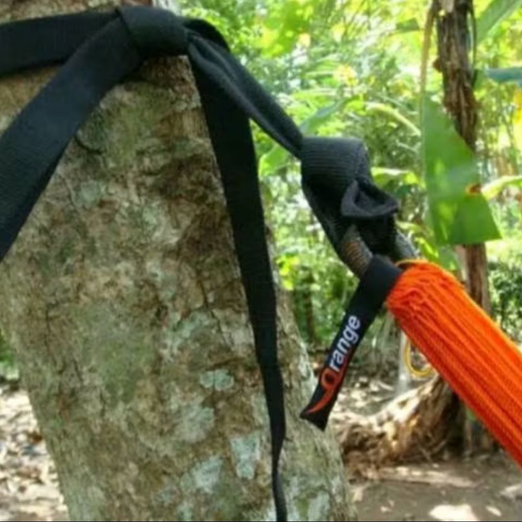 Tali Webbing Tubular | Webbing Tobular Double | Bolong | 2,5cm [Hitam]