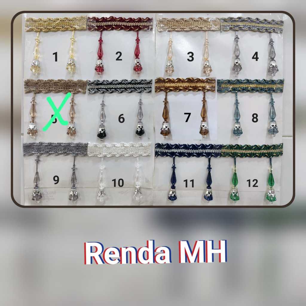 Rombe Gorden MH Aksesoris Poni Jendela Pintu Taplak Meja - Renda Gorden | Rumbai Gorden Manik-Manik