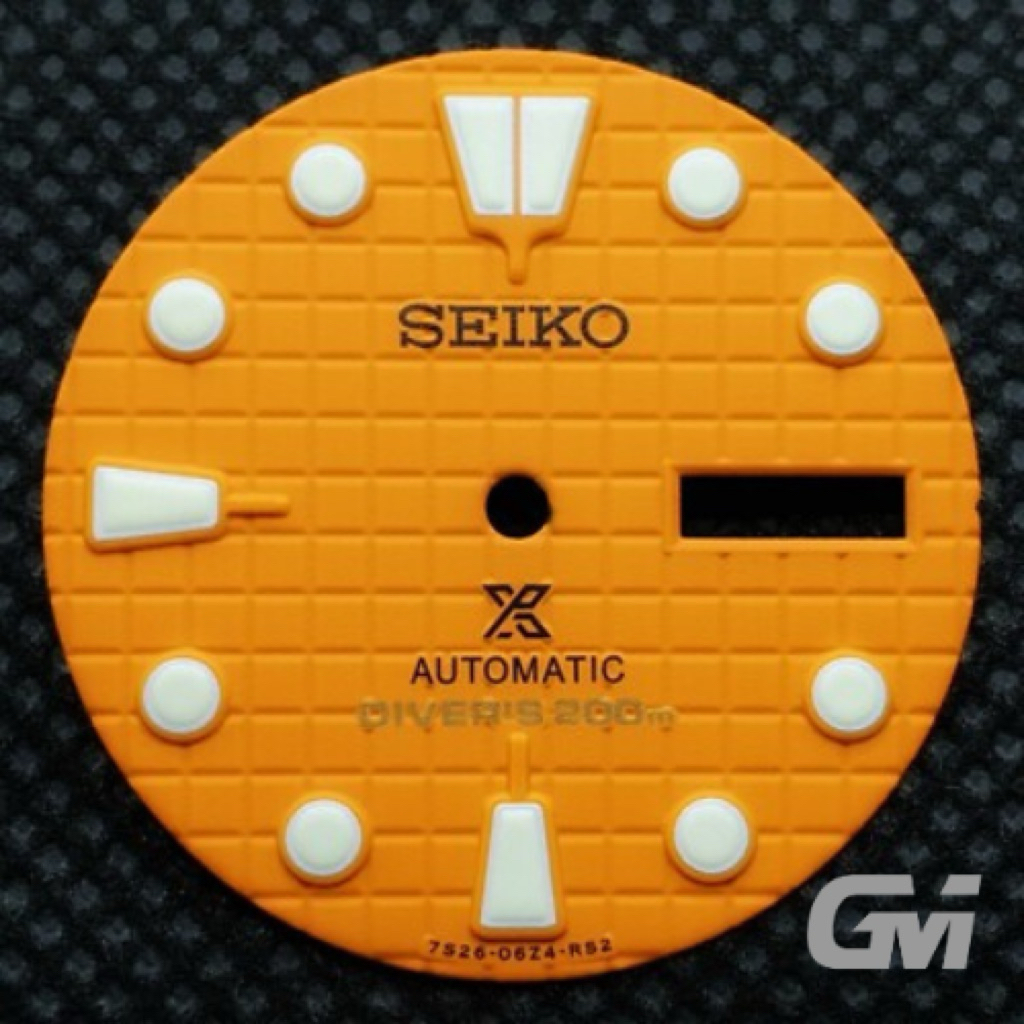 seiko waffle dial day date orange  plat diver 7002 skx srpd padi prospex 28.5 mm
