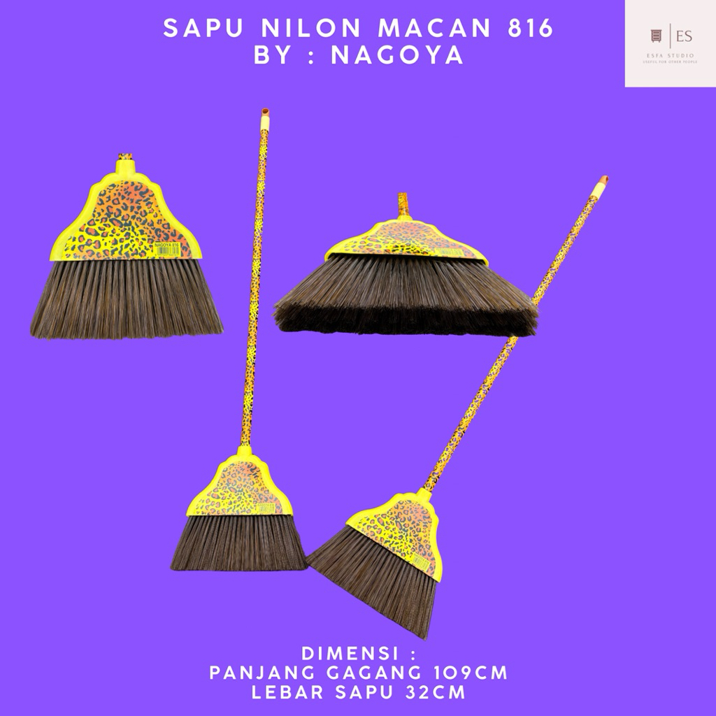 Sapu Nilon Macan Sapu Plastik Warna Sapu Lantai Broom Macan Nagoya 816