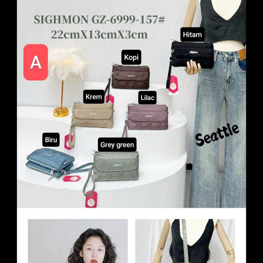 Sighmon tas selempang wanita mini hp sling bag cewek kecil import murah