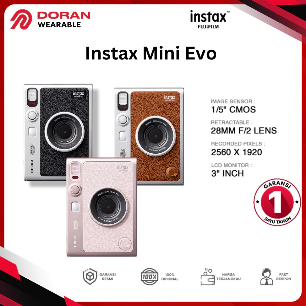 InstaX Camera Mini Evo Hybrid Instant Camera - Garansi Resmi