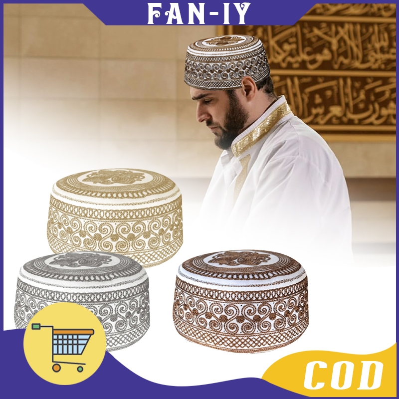 Kopiah Haji Motif Bordir Topi Haji Pria Peci Kopiah Haji Madinah Peci Sholat Topi Arabian