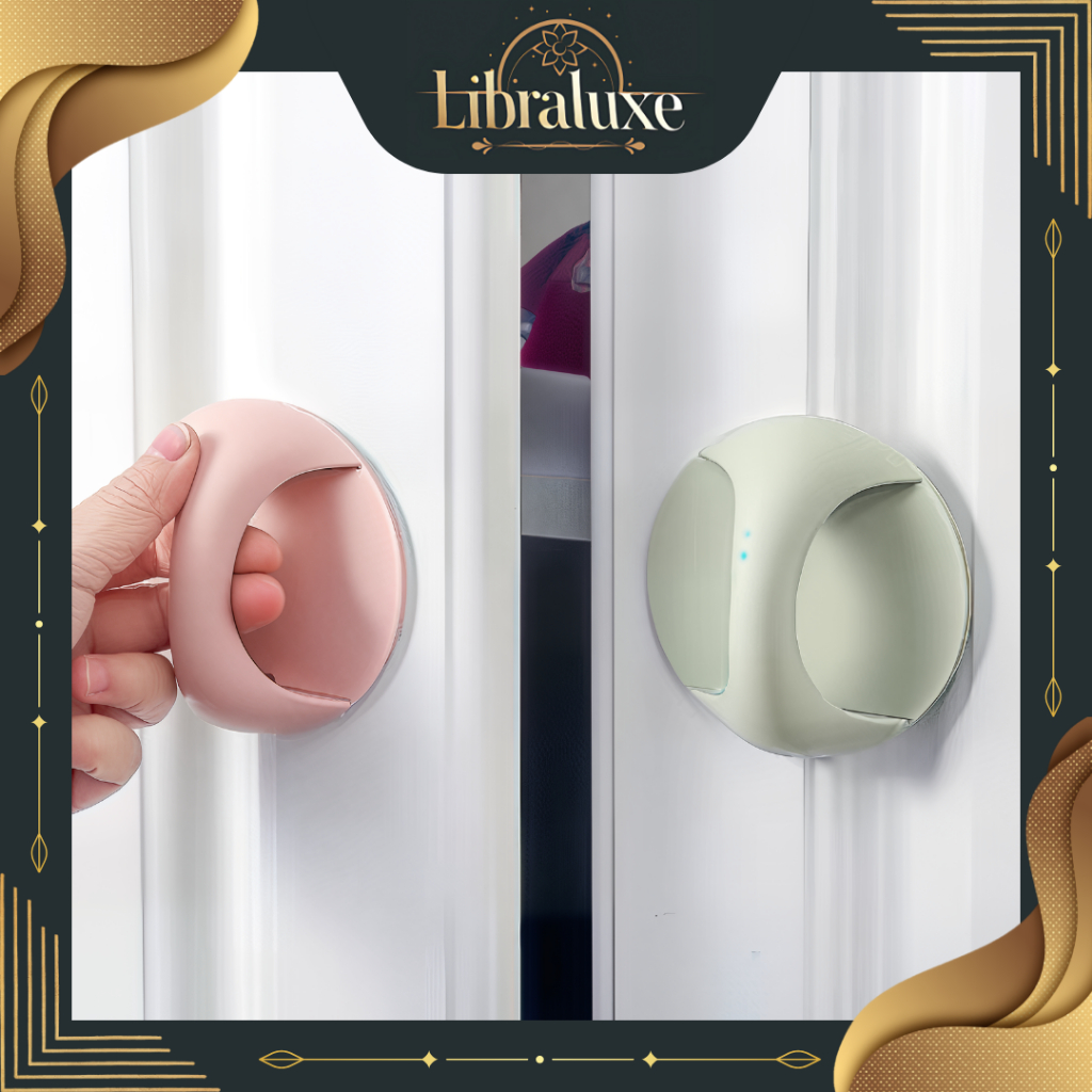 Gagang Pintu Lemari Serbaguna / Pegangan Pintu Bulat Plastik Praktis / Tempelan Gagang Pintu Murah