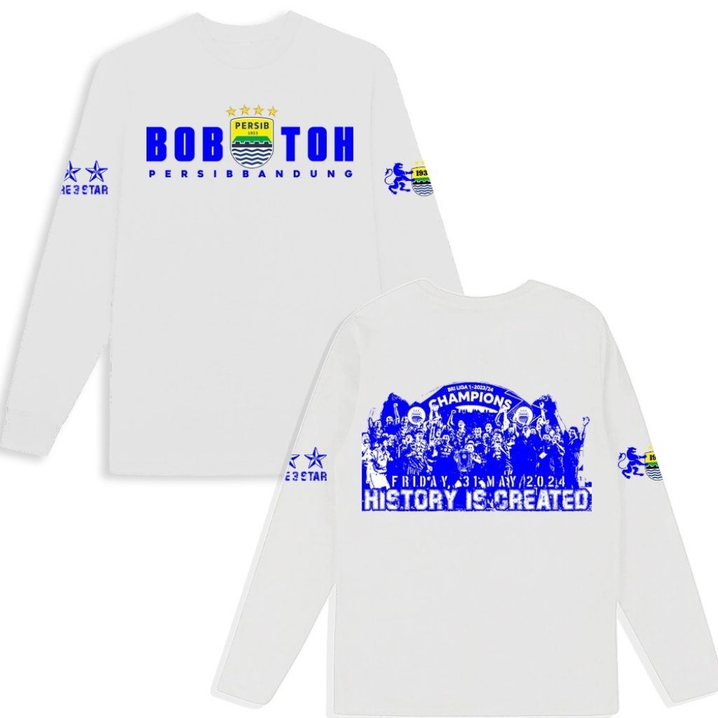 Kaos distro 24s Bobotoh Persib Lengan panjang holigan atasan pria/wanita