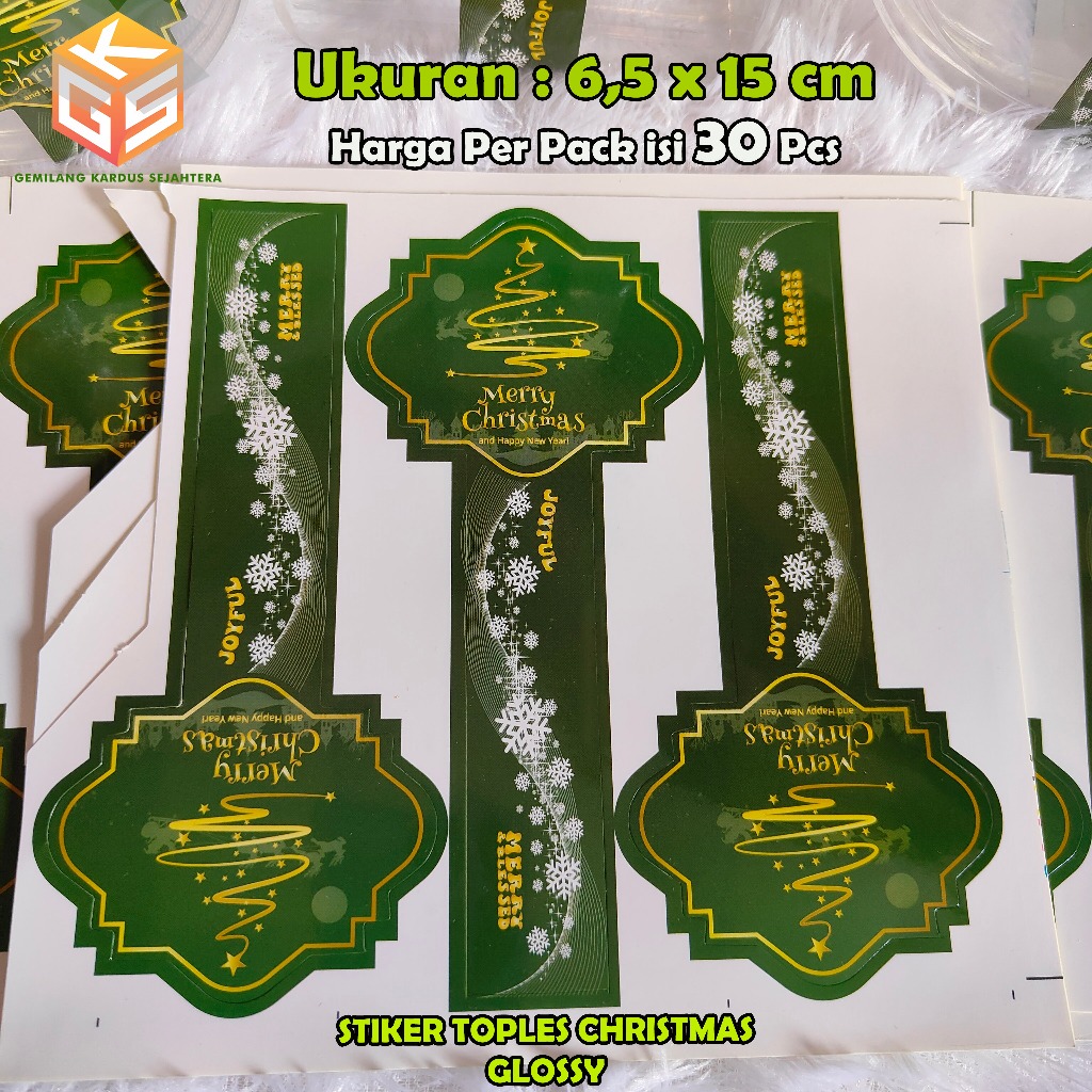 30pcs Stiker Natal | Stiker Christmas | Stiker Toples | Stiker Hampers Kue Kering Natal