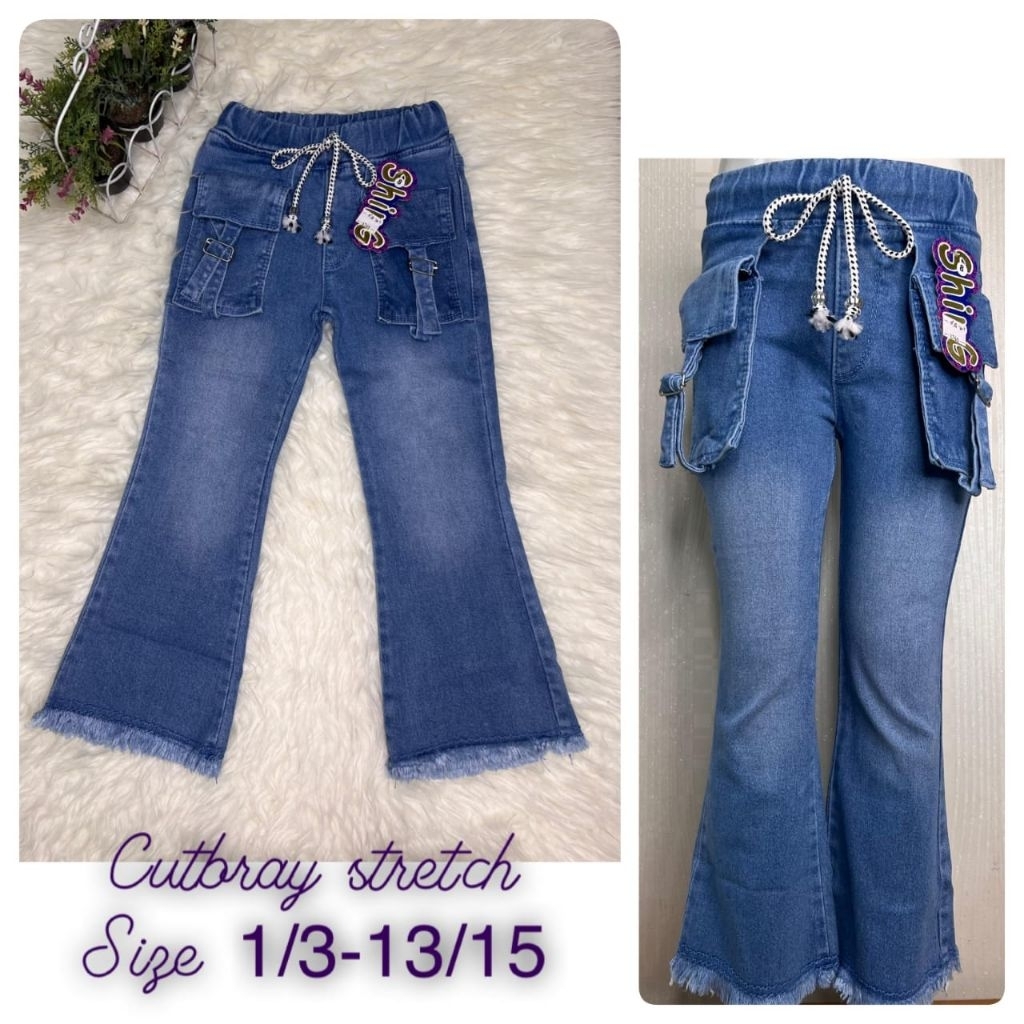 Cutbray kantong depan anak cewek umur 2 - 12 tahun / Levis panjang anak perempuan / Celana cutbray a