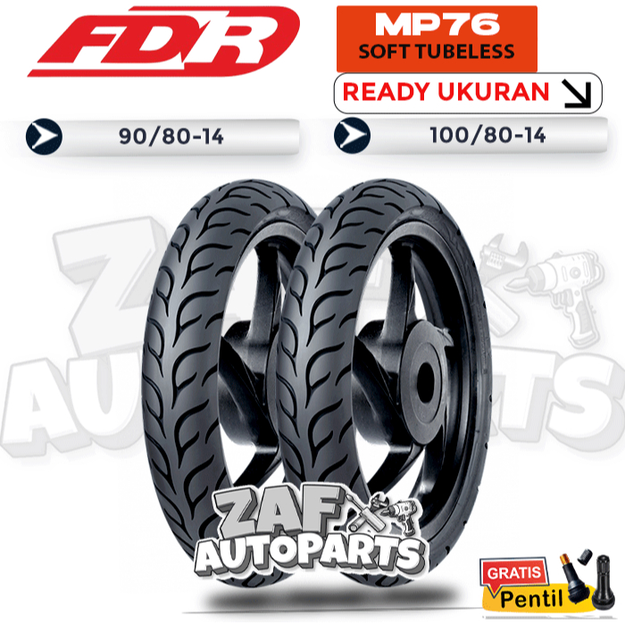 BAN MOTOR MATIC FDR RING 14 SPORT MP76 SOFT COMPOUND VARIO MIO GENIO BEAT TUBLES DEPAN BELAKANG SEPA