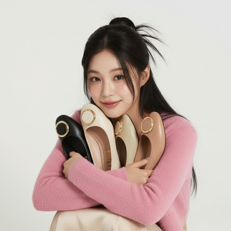 Sepatu Flat Shoes Lucu Korea Flatshoes Wanita (UAL0013) Klara Flats Teplek Kantor