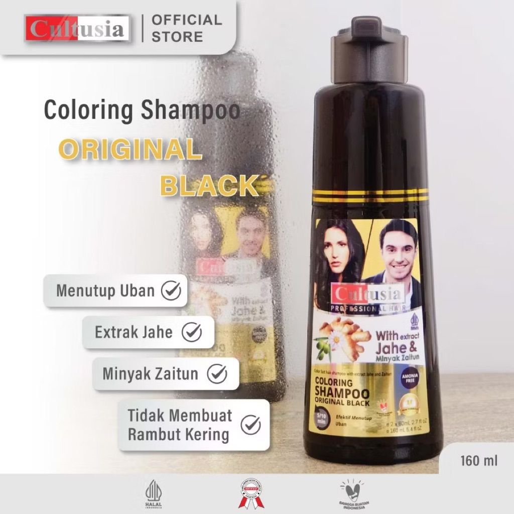 SHAMPO PENGHITAM RAMBUT SHAMPO UBAN SAMPO PENGHILANG UBAN CULTUSIA 160ML SAMPO UBAN