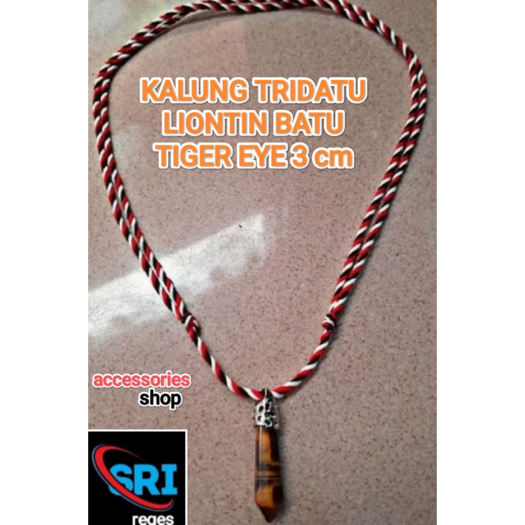 KALUNG TRIDATU LIONTIN BATU PENDULUM TIGER EYE ORIGINAL BATU ALAM
