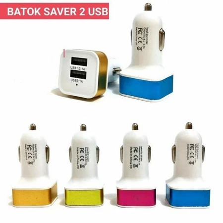 Car Charger Charge Colokan Mobil Batok Saver 2 Port Lubang USB Slot
