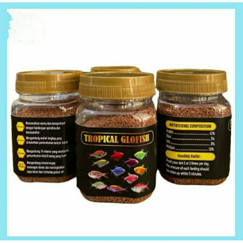 Pakan Ikan Premium Glow Fish Kemasan 100gram Pelet Cocok Untuk Ikan Glow Fish