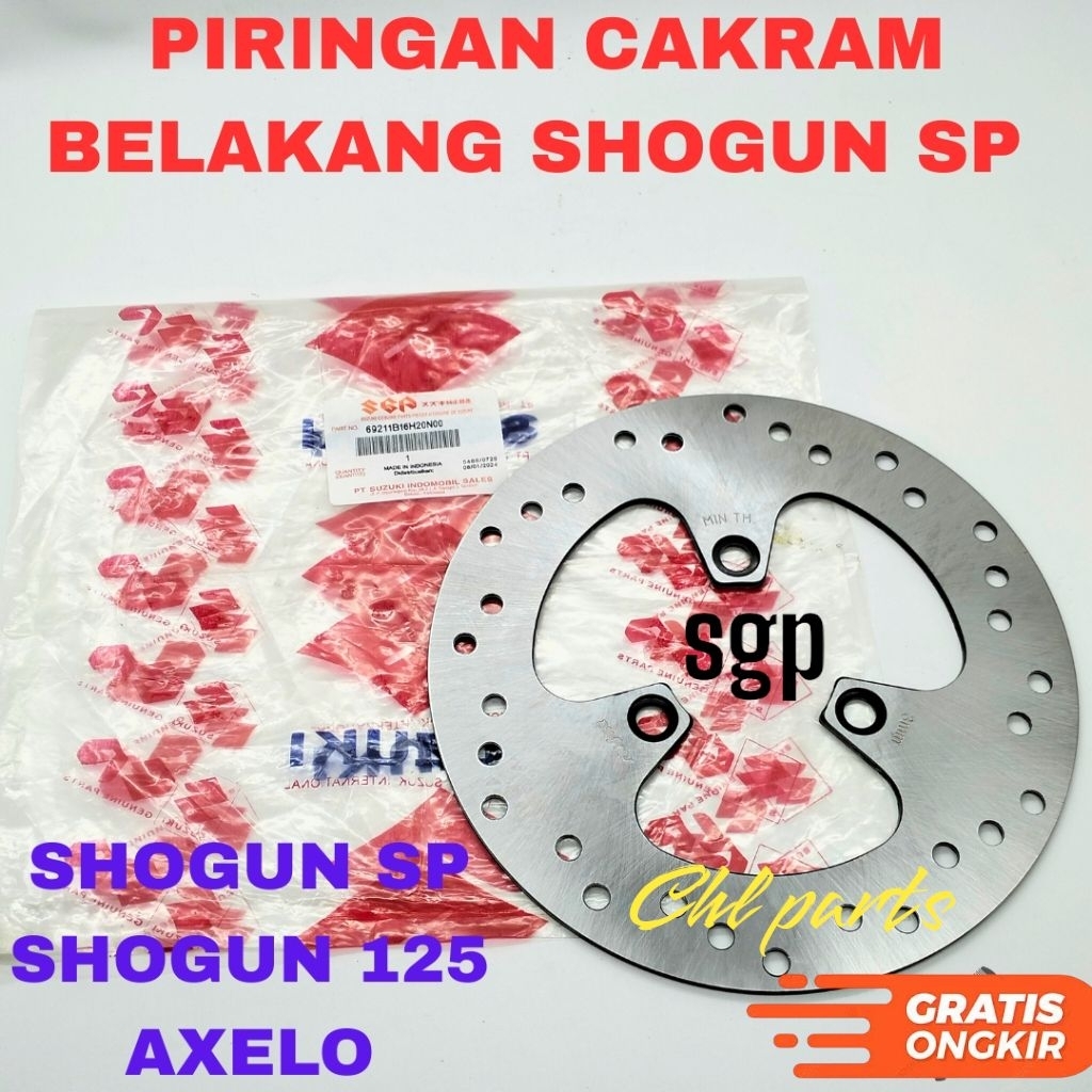 Piringan Cakram belakang,Disc Belakang Cakram SGP Shigun SP,Shogun 125,AXELO 125,Shogun 125 RR