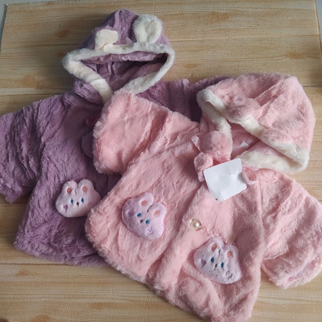 Jaket Bayi Perempuan Ala Korea Premium Bulu Lembut Lita Baby